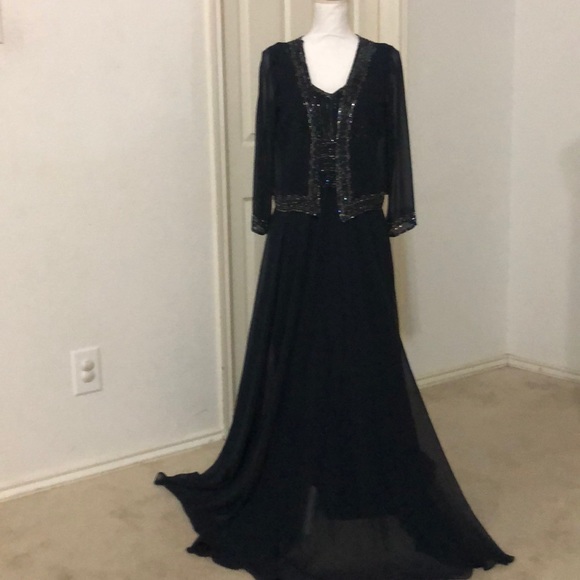 J Kara | Dresses | J Kara Embellished Trim Dress And Jacket